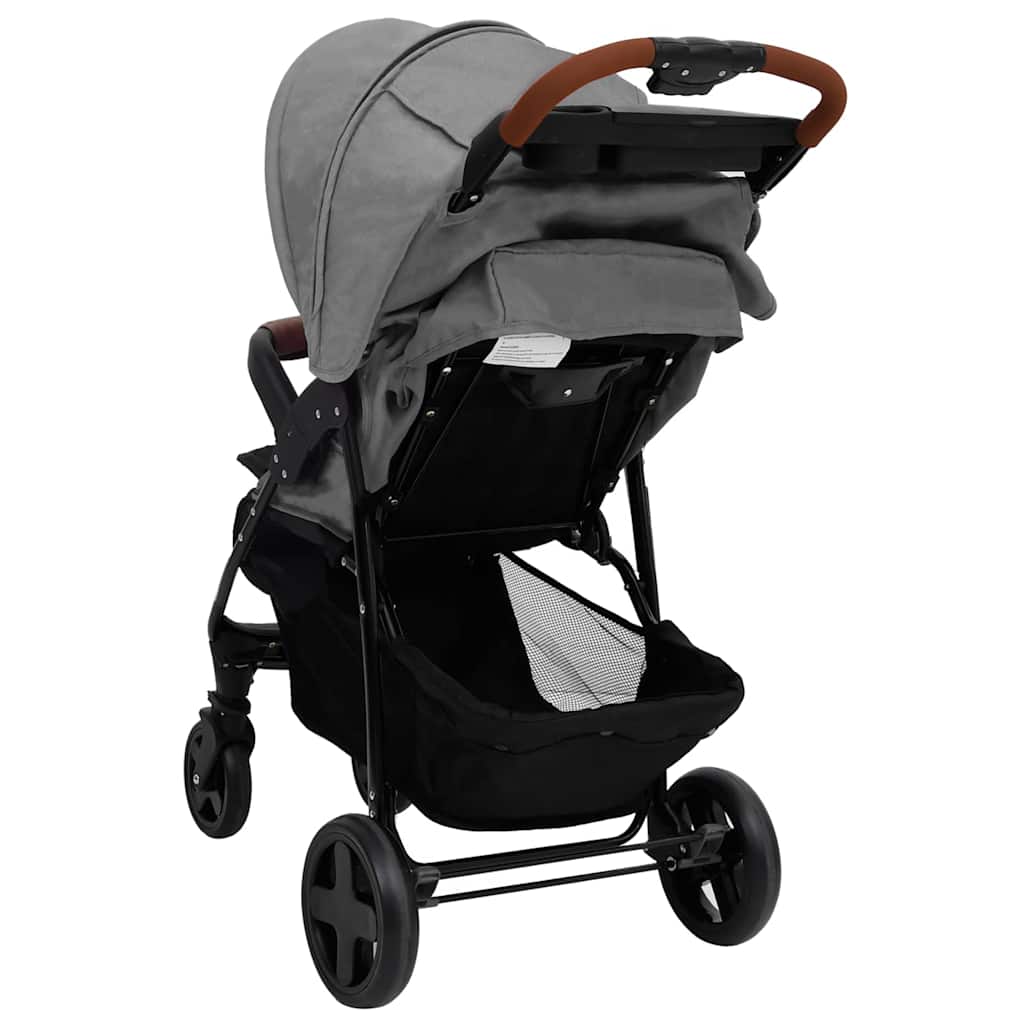 VidaXL Kinderwagen 2-in-1 Stahl hellgrau
