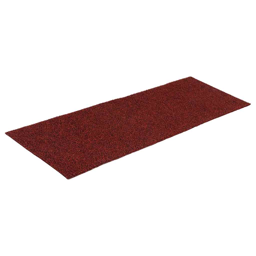 Vidaxl -Treppenmatten selbstadhäsiv 15 Teile 60x25 cm Bordeaux rot rechteckig