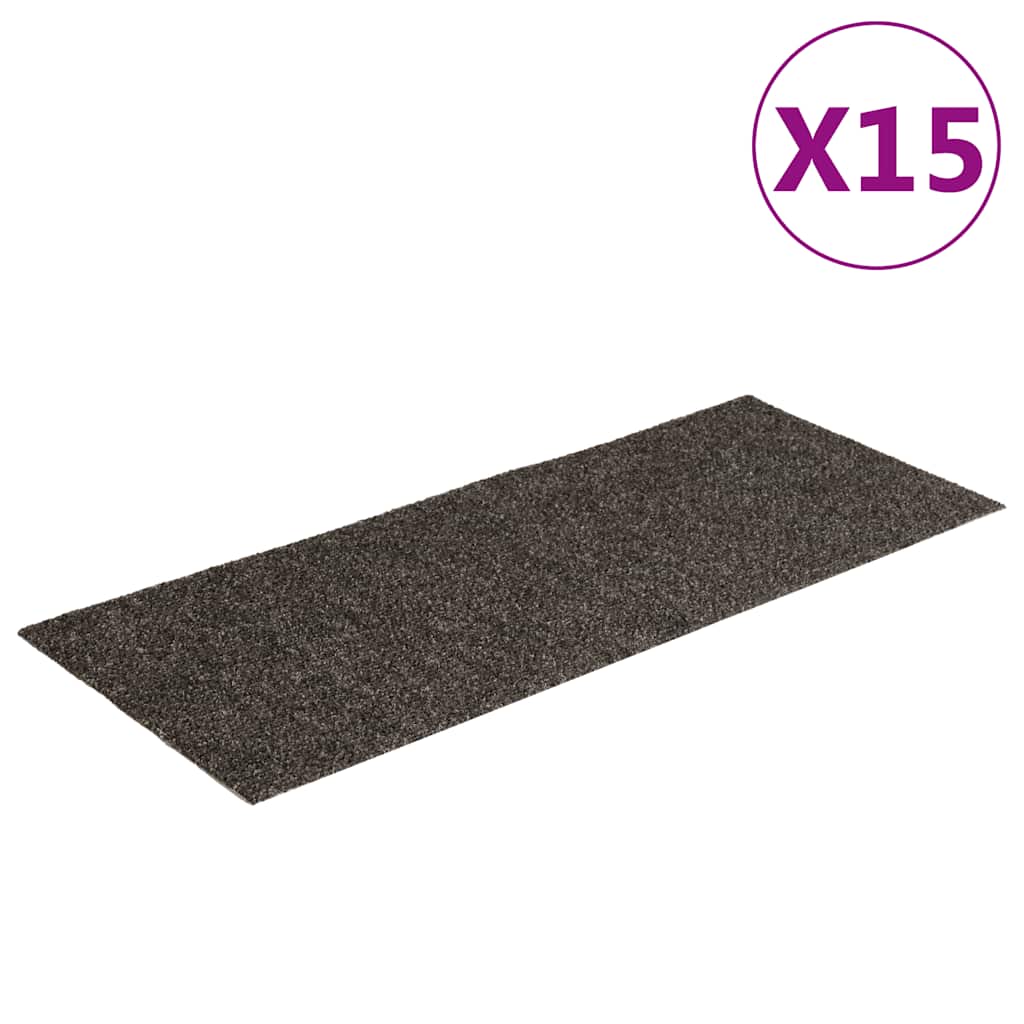 Vidaxl -Treppenmatten selbstadhäsiv 15 Teile 60x25 cm Anthrazit rechteckig