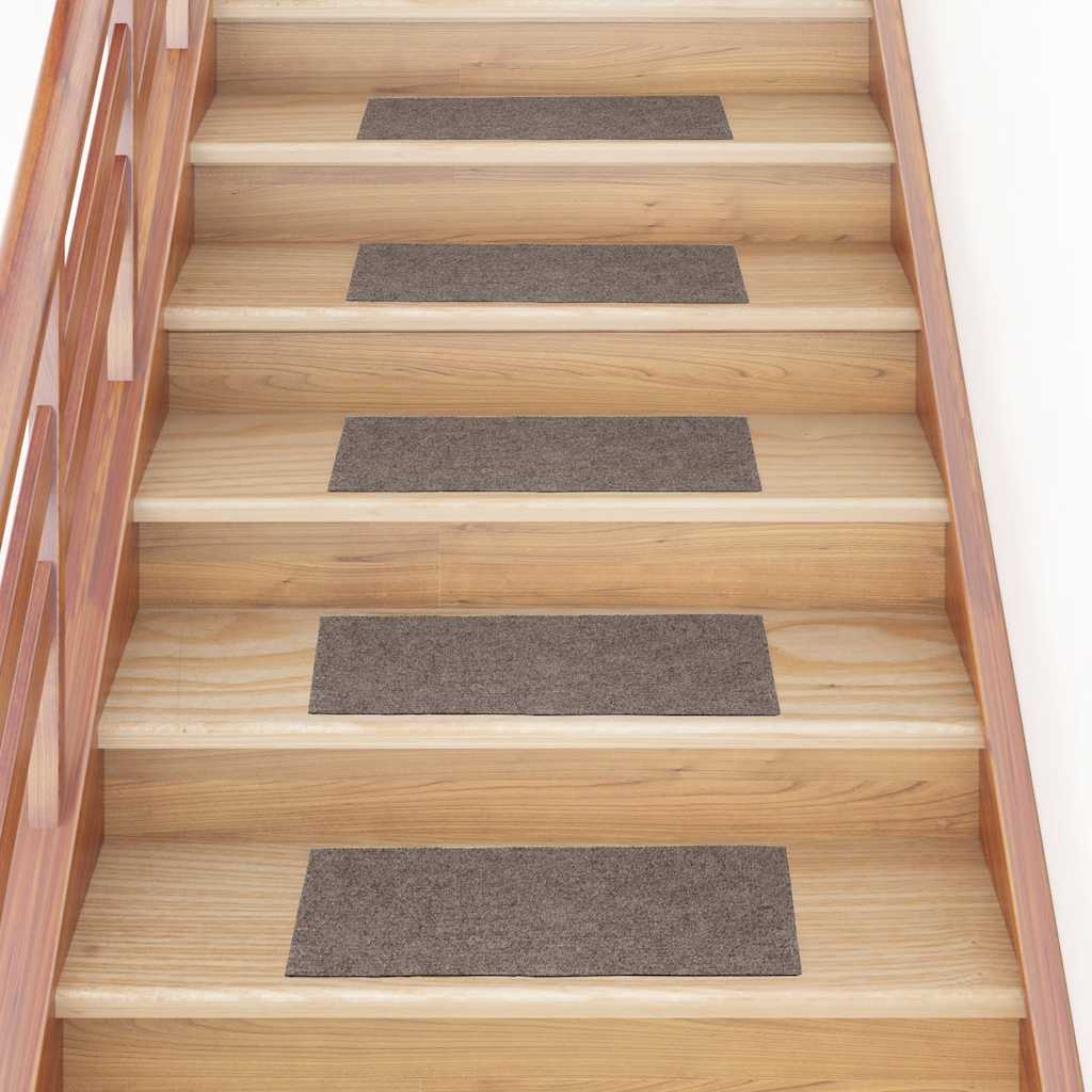 Esteras de escalera de Vidaxl autoadhesivo 15 piezas 60x25 cm beige rectangular