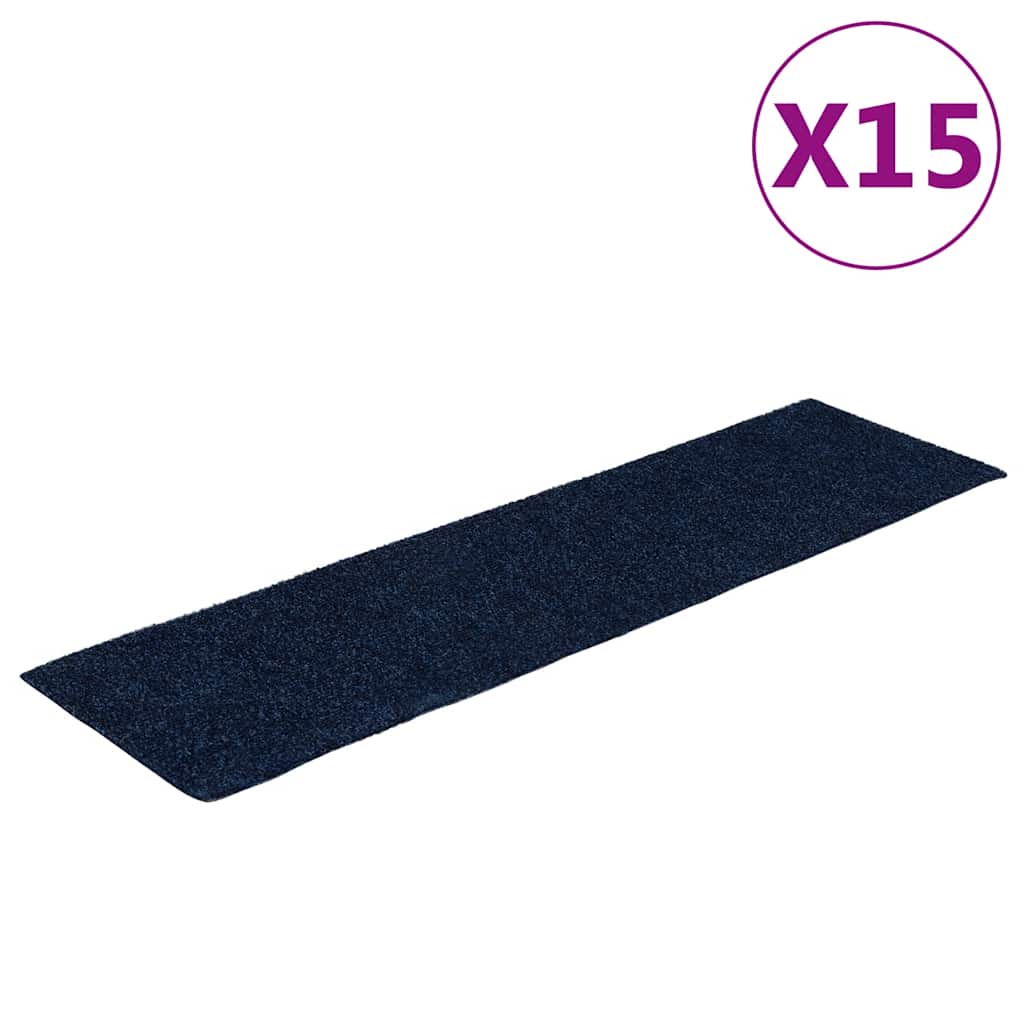 Vidaxl 15 St pedalmåtter Selv -adhæsiv rektangulær 76x20 cm blå
