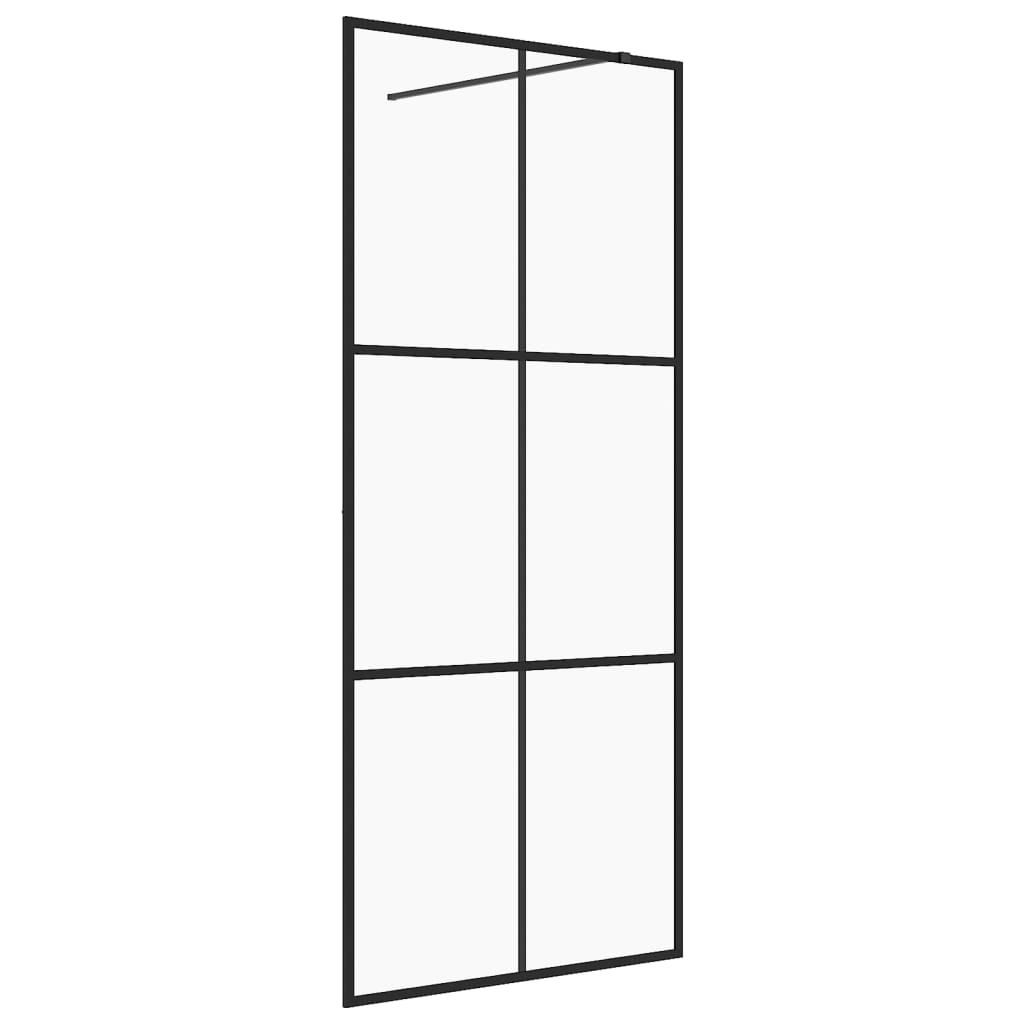 Vidaxl walk-in dusjvegg 115x195 cm esg-glas gjennomsiktig og svart