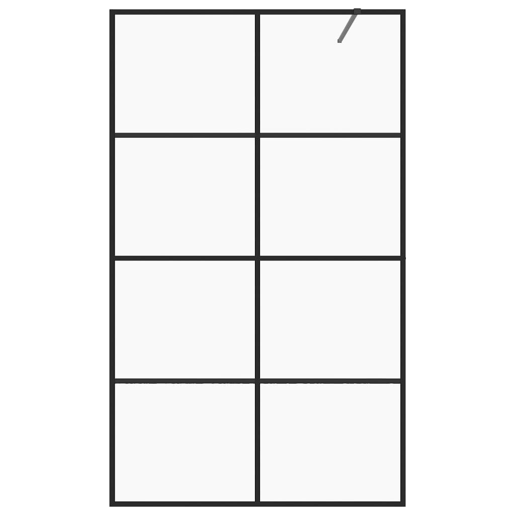 Vidaxl walk-in dusjvegg 140x195 cm esg-glas gjennomsiktig og svart