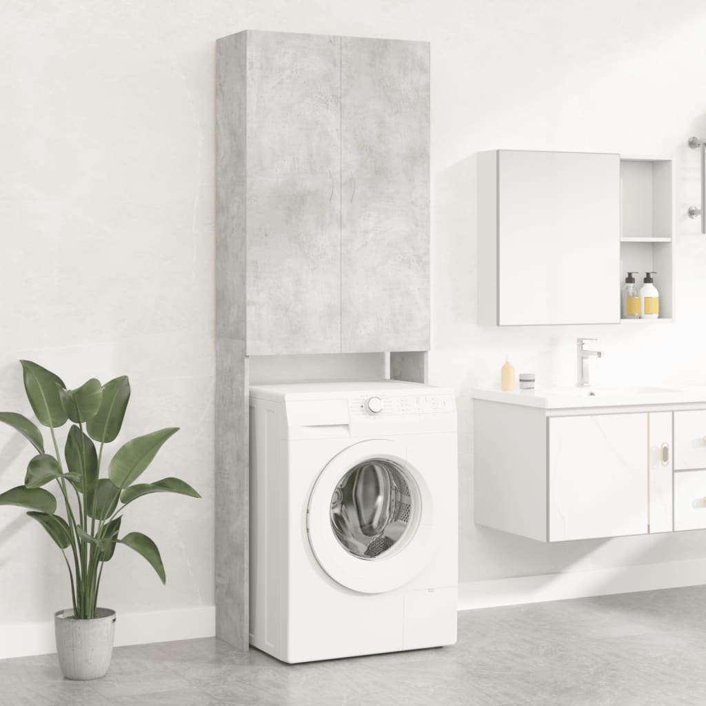 Vidaxl washing machine cabinet 64x25.5x190 cm concrete gray