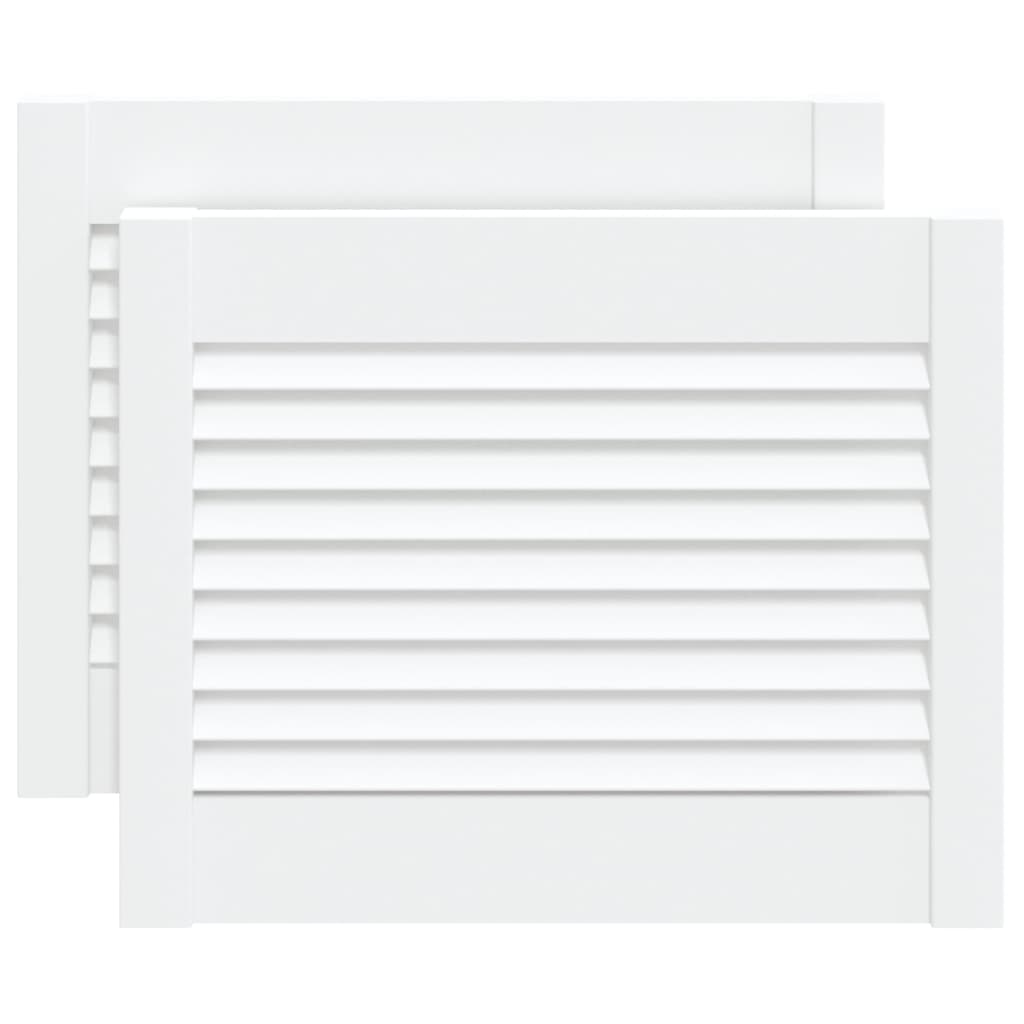 Vidaxl -Schranktüren mit Lamellen 2 Stcs 39,5 x 49,4 cm Kiefernholz Weiß weiß
