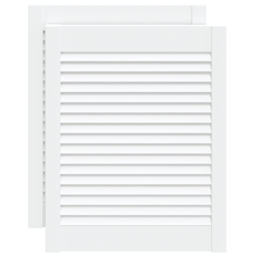 VIDAXL -Schranktüren mit Lamellen 2 PCs 61,5 x 49,4 cm Kiefernholz Weiß weiß