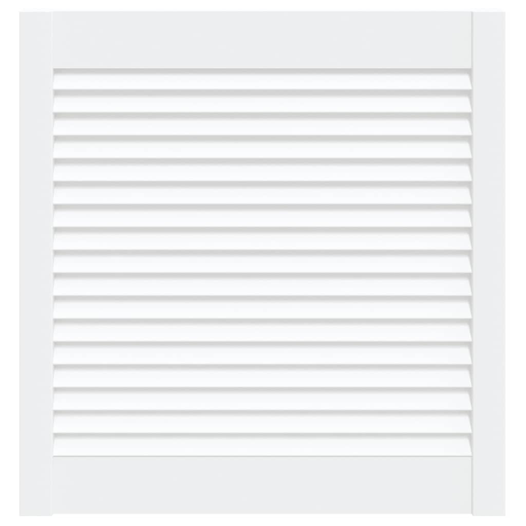 Porta do armário Vidaxl com ripas 61.5x59.4 cm Pinheiro sólido branco branco