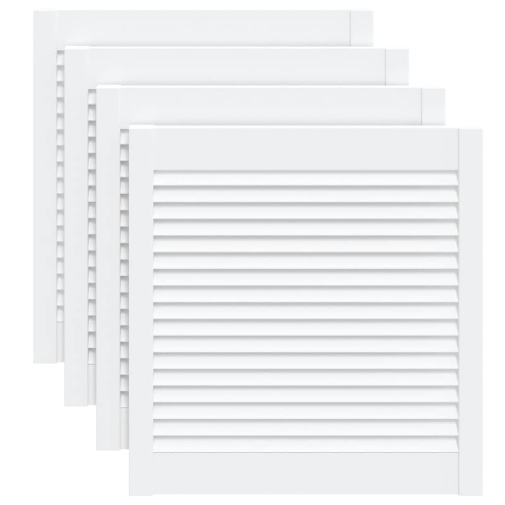 VIDAXL -Schranktüren mit Lamellen 4 Stcs 61,5 x 59,4 cm Kiefernholz Weiß weiß