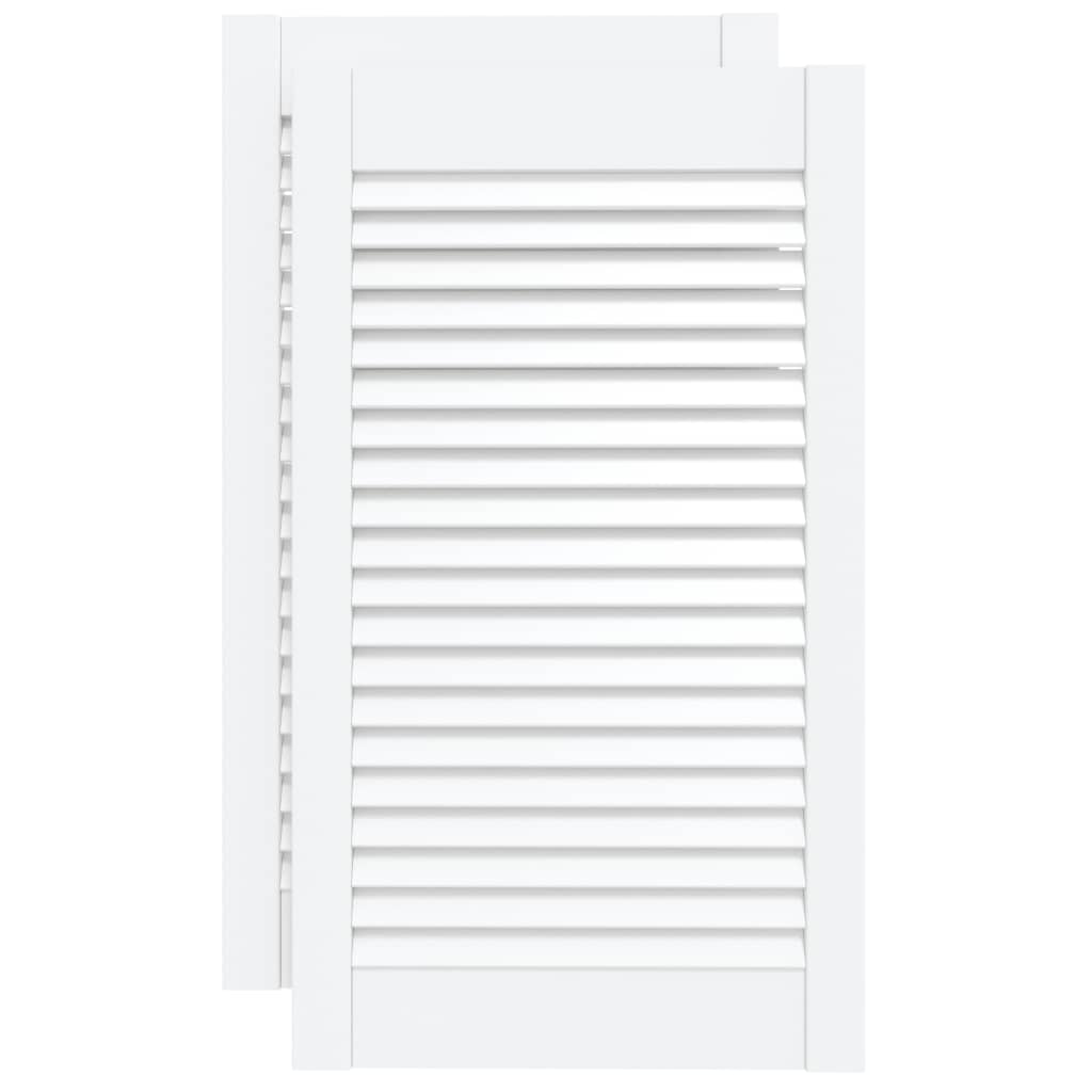 Porte di armadietti Vidaxl con stecche 2 pezzi 69x39,4 cm Pine bianco Solido bianco