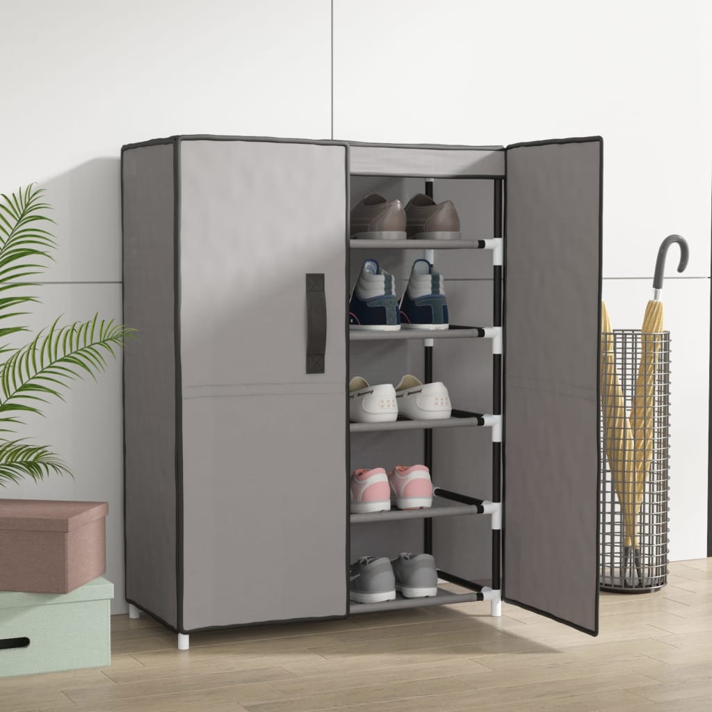 Vidaxl shoe cabinet 60x28x90 cm fabric gray