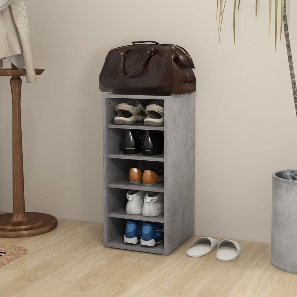 Vidaxl shoe cabinet 31.5x35x70 cm processed wood concrete gray