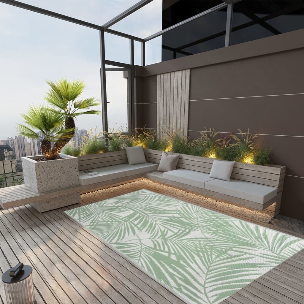 Vidaxl außerhalb des Teppichs 120x180 cm Polypropengrün