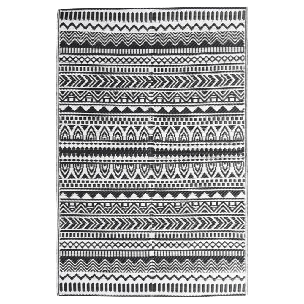 Vidaxl outdoor rug arakil 120x180 cm polypropylene black
