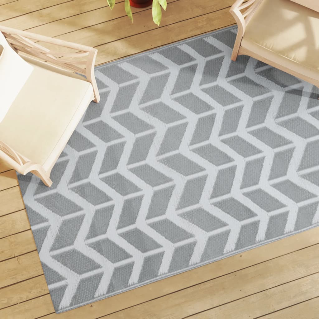 Vidaxl outdoor rug arakil 140x200 cm pp gray