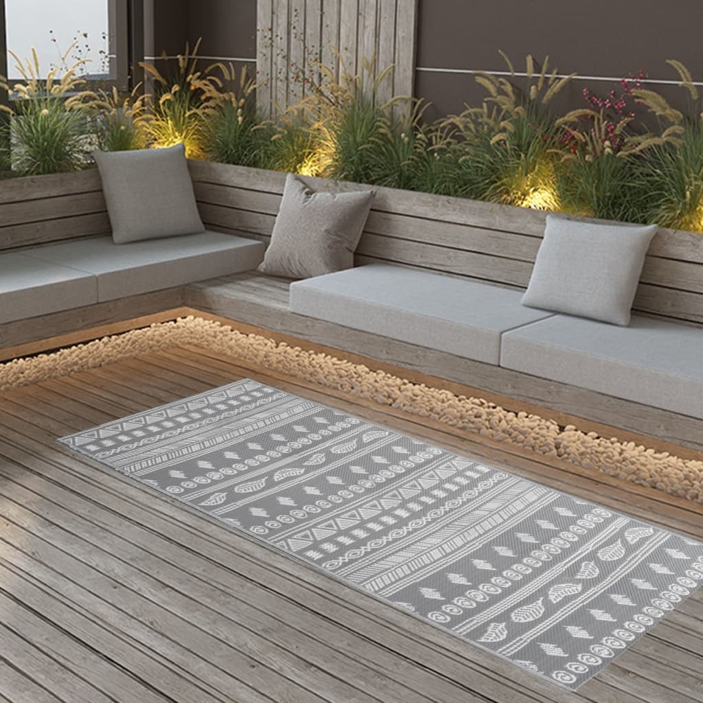 Vidaxl outdoor rug arakil 80x150 cm polypropylene gray