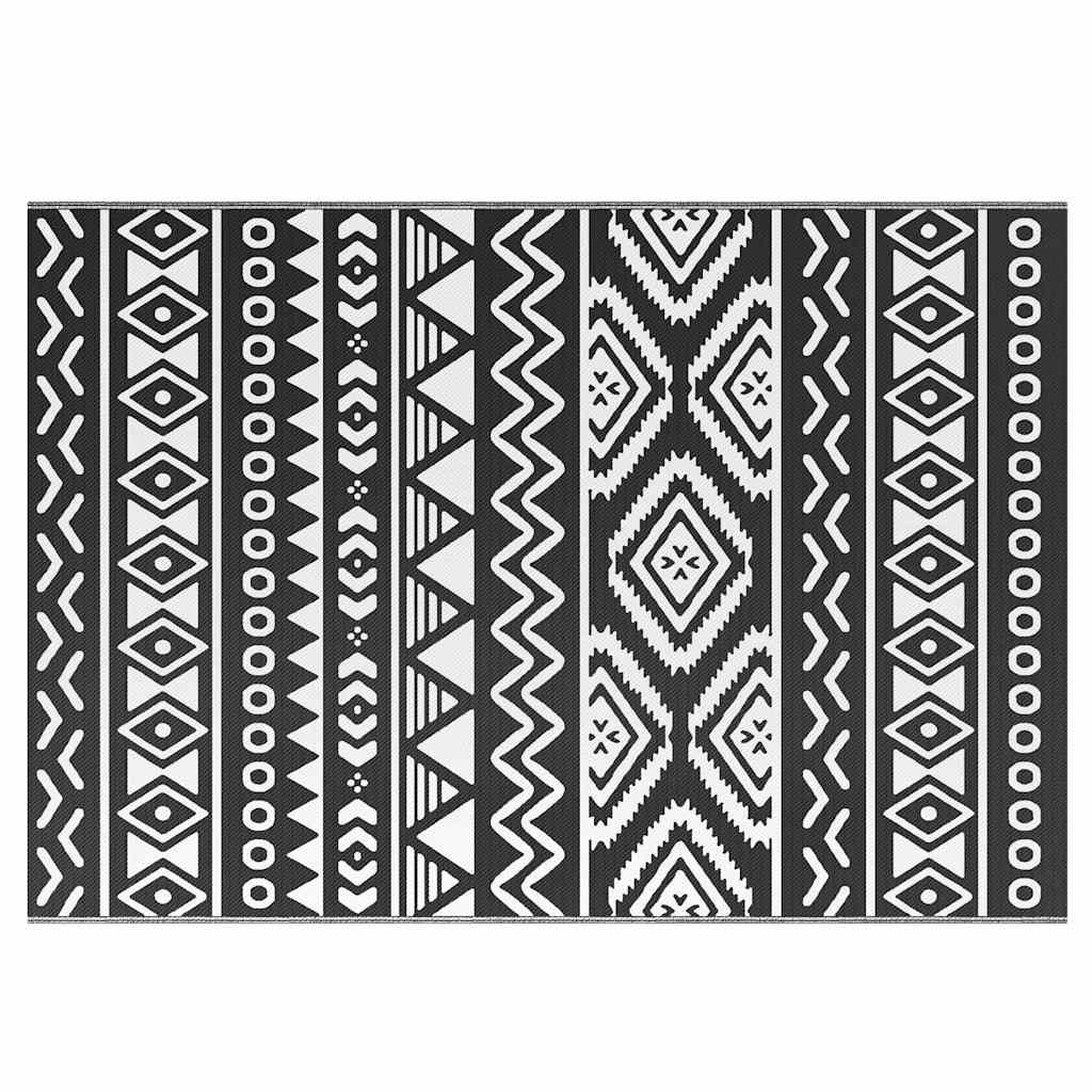 Vidaxl outdoor rug arakil 160x230 cm polypropylene black