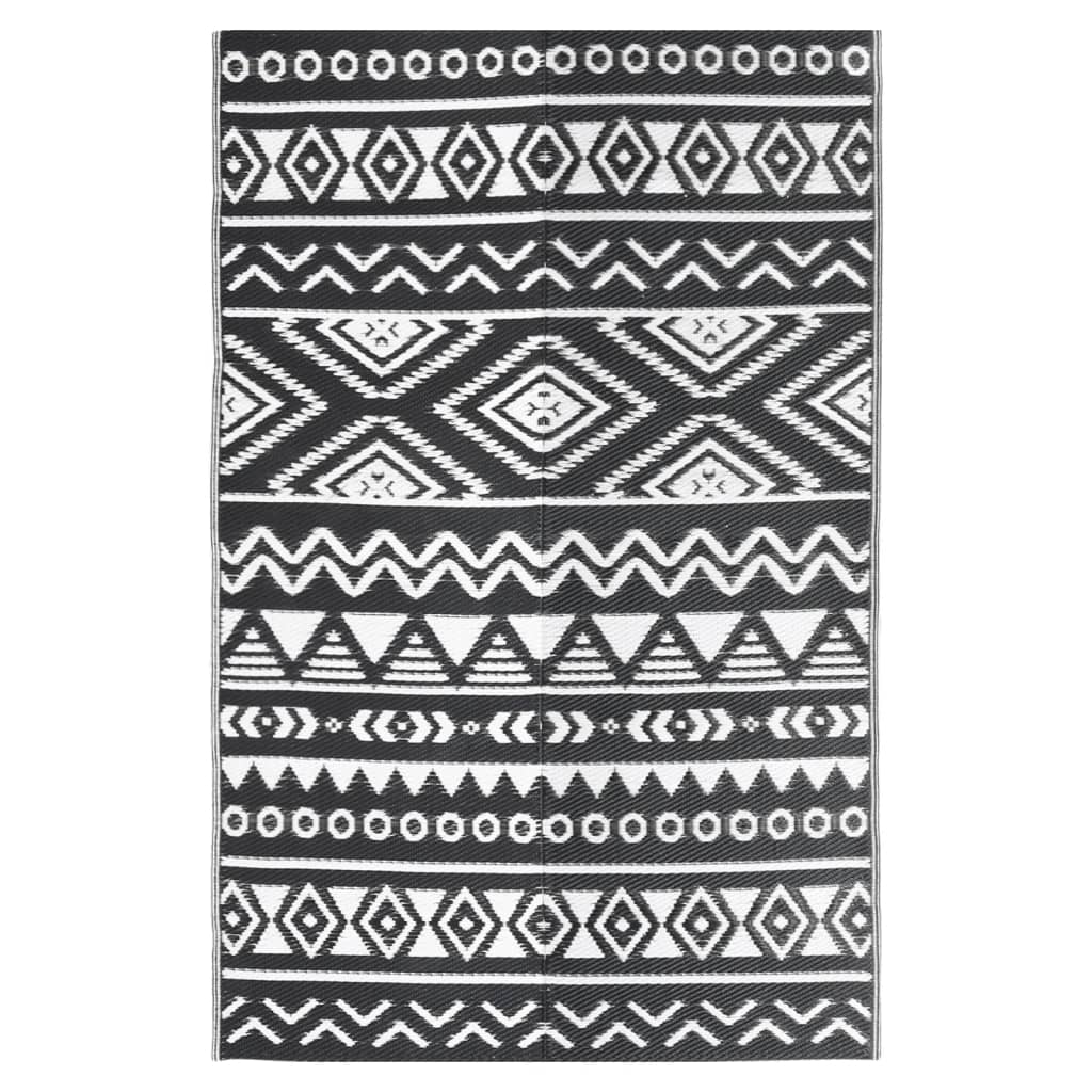 Vidaxl outdoor rug arakil 190x290 cm polypropylene black