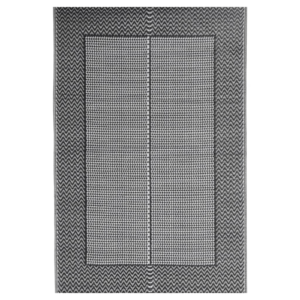 Vidaxl outdoor rug arakil 140x200 cm polypropylene black