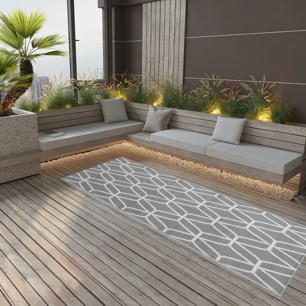 Vidaxl outdoor rug arakil 80x250 cm polypropylene gray