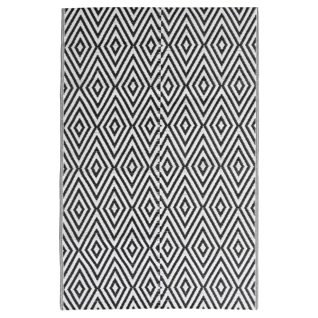 Vidaxl outdoor rug arakil 140x200 cm polypropylene black