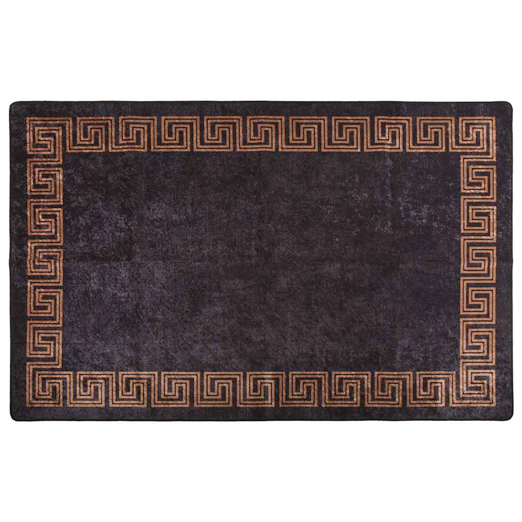 Vidaxl washable non-slip rug 80x150 cm black and gold