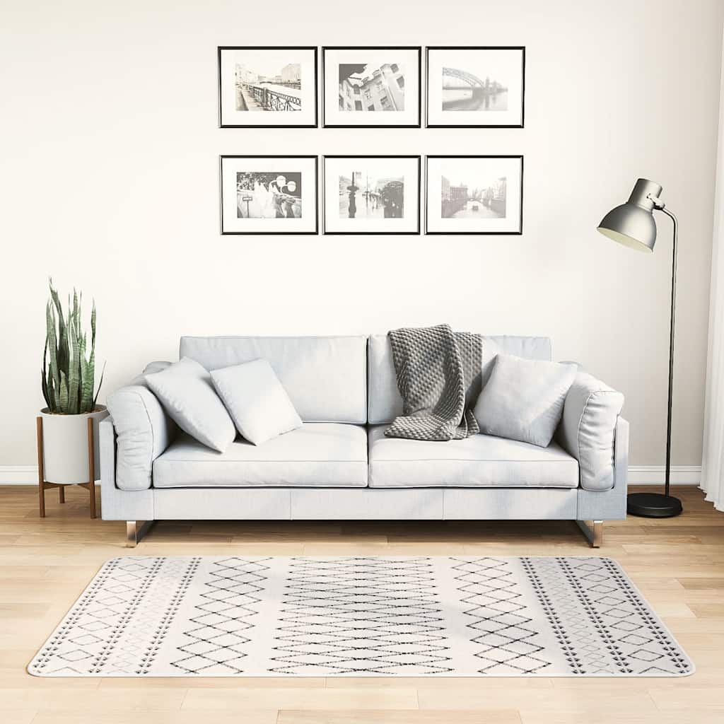 Vidaxl washable non-slip rug 80x150 cm black and white