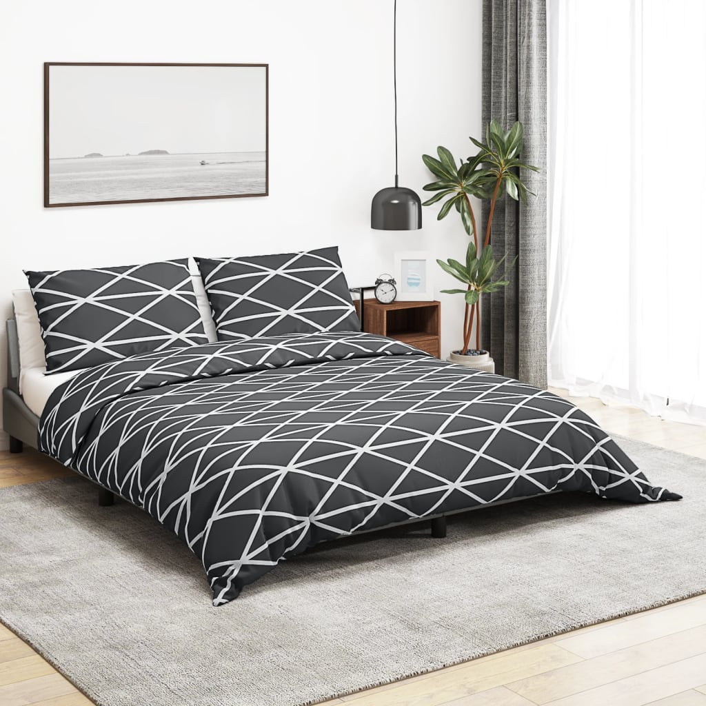 Vidaxl Duvet Crossing Set set 200x200 cm di cotone grigio