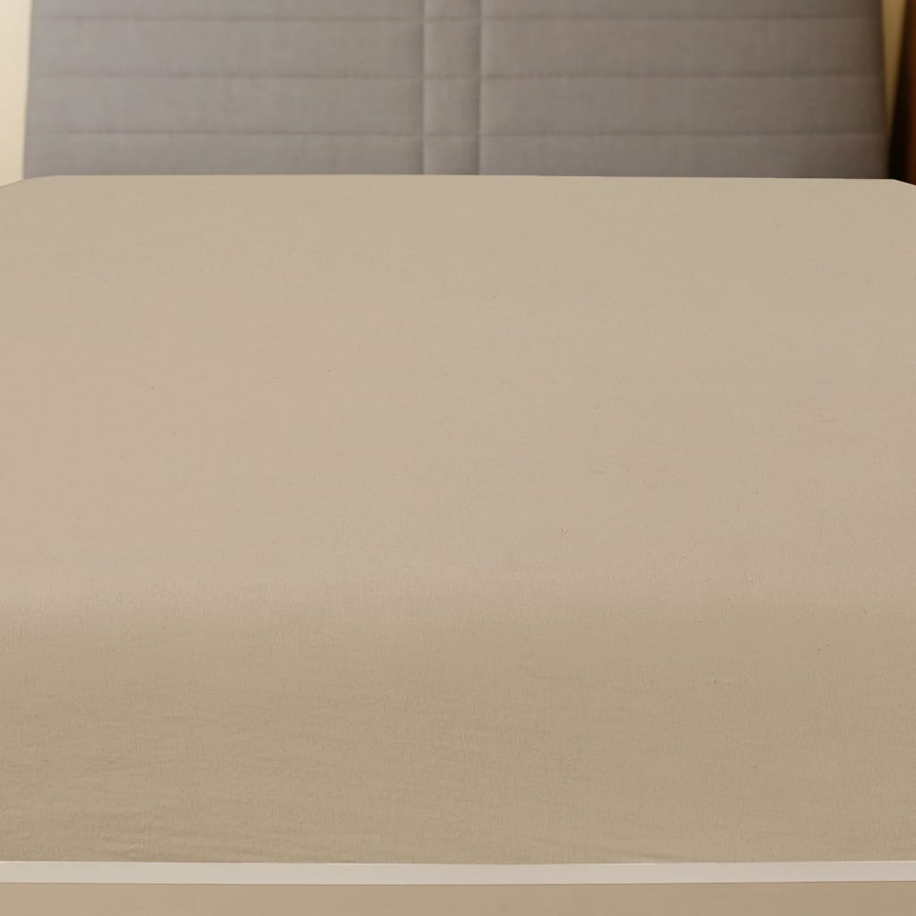 Vidaxl Fitted Sheet Jersey 180x200 cm Coton Taupe
