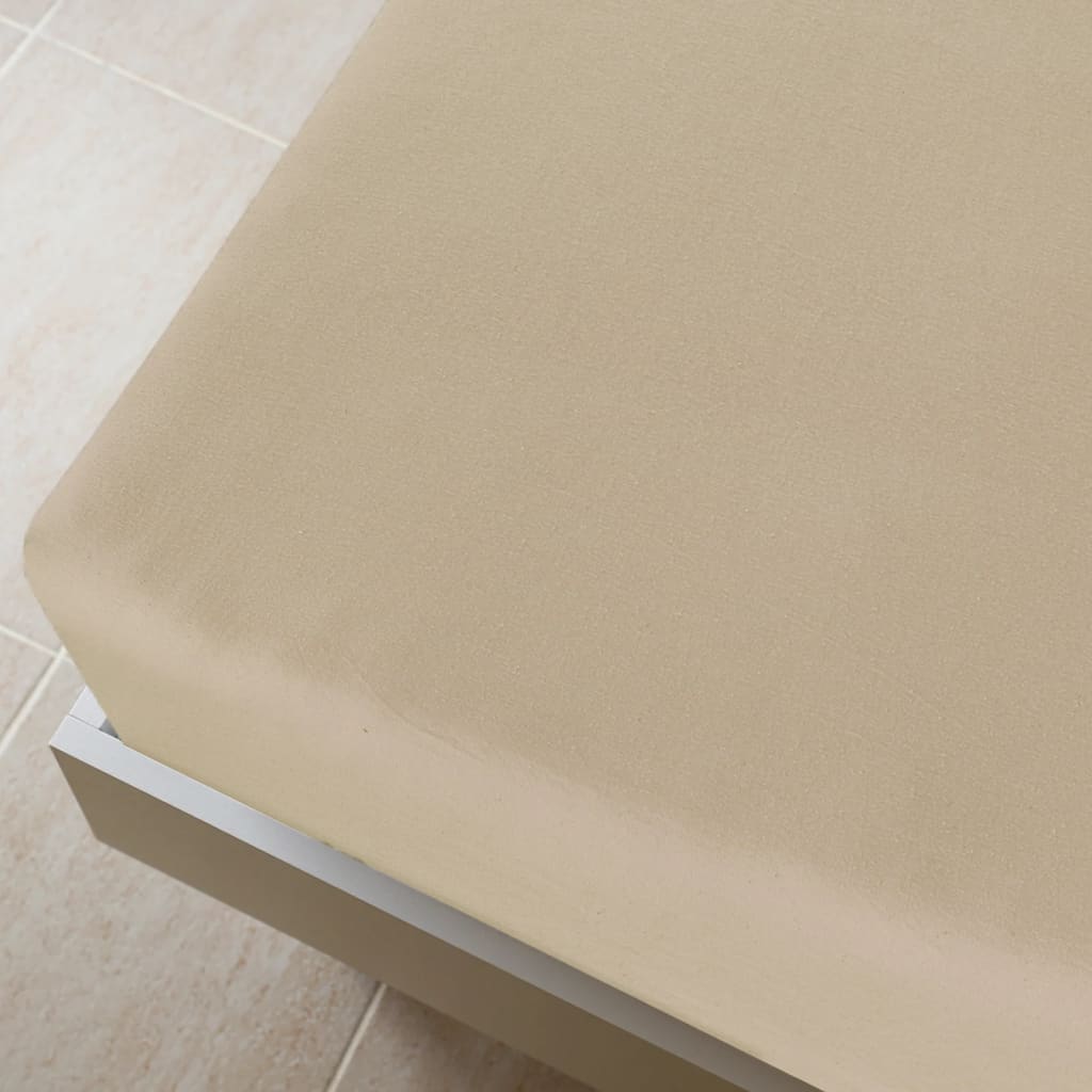 Vidaxl Fitted Sheet Jersey 180x200 cm Coton Taupe
