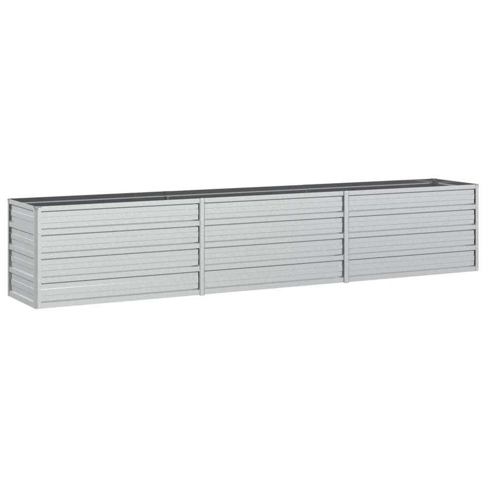 Plantador Vidaxl elevado 240x40x45 cm de acero galvanizado de plata