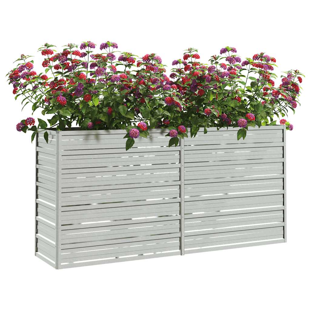 Vidaxl Planter hævet 160x40x77 cm galvaniseret stålsølv