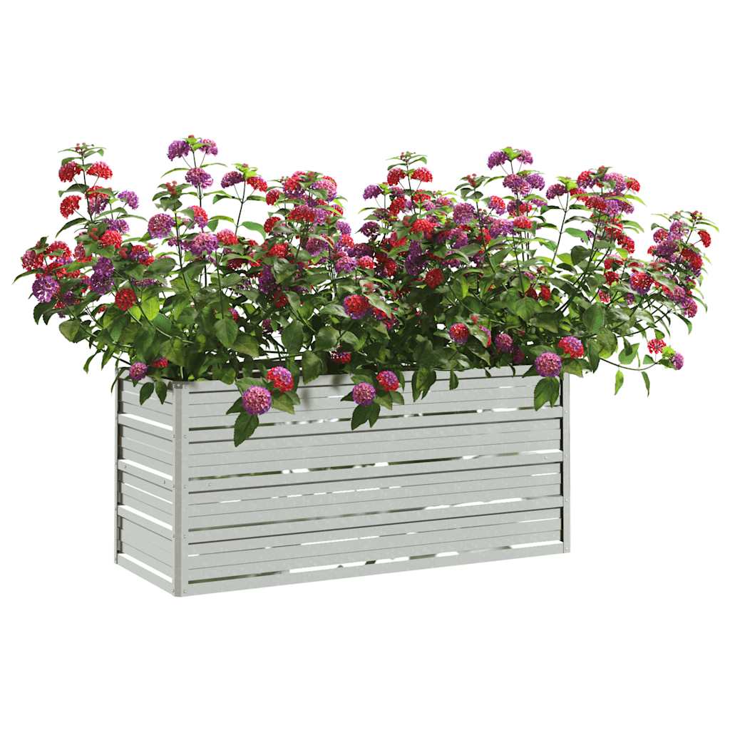 Vidaxl Planter höjde 100x40x45 cm galvaniserat stål silver