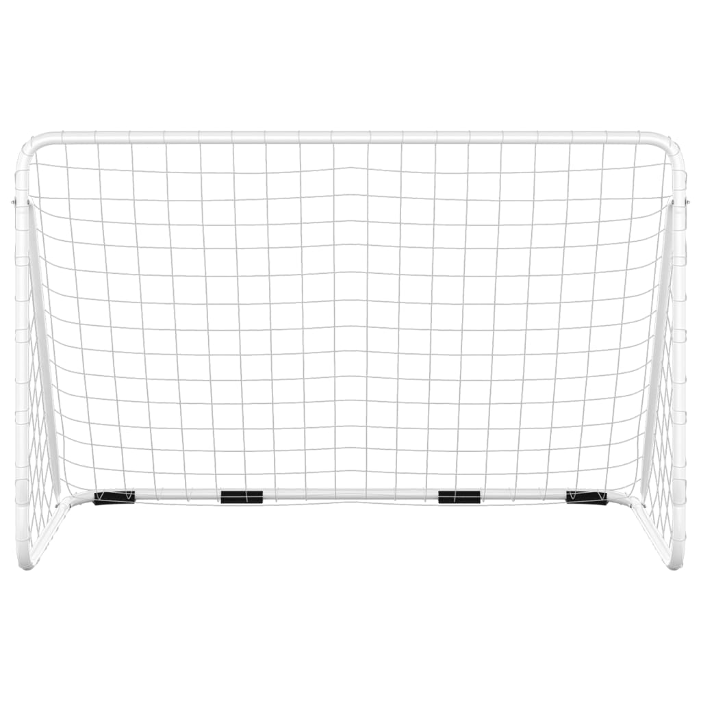 Vidaxl -Fußballtor mit Netto 180x90x120 cm Stahlweiß