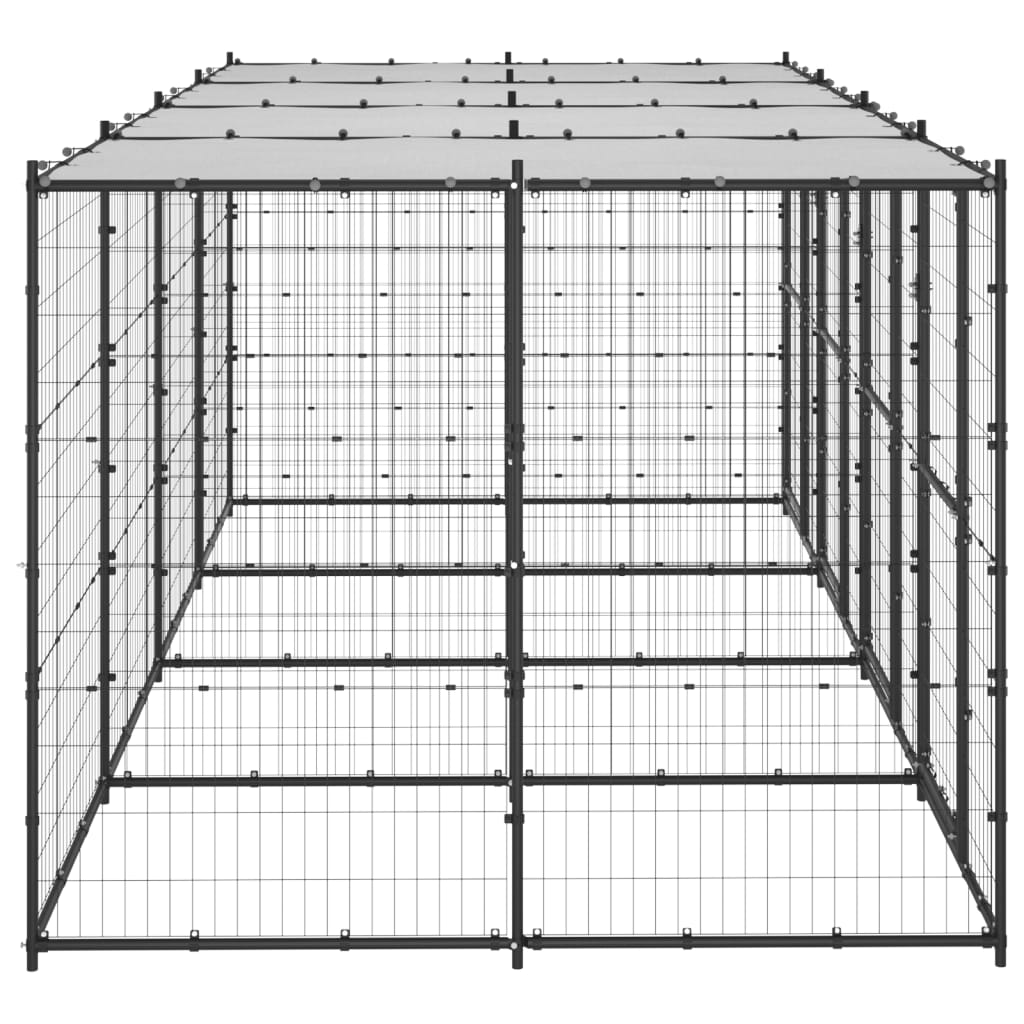 Vidaxl Dog Kennel med tag 9,68 m² stål