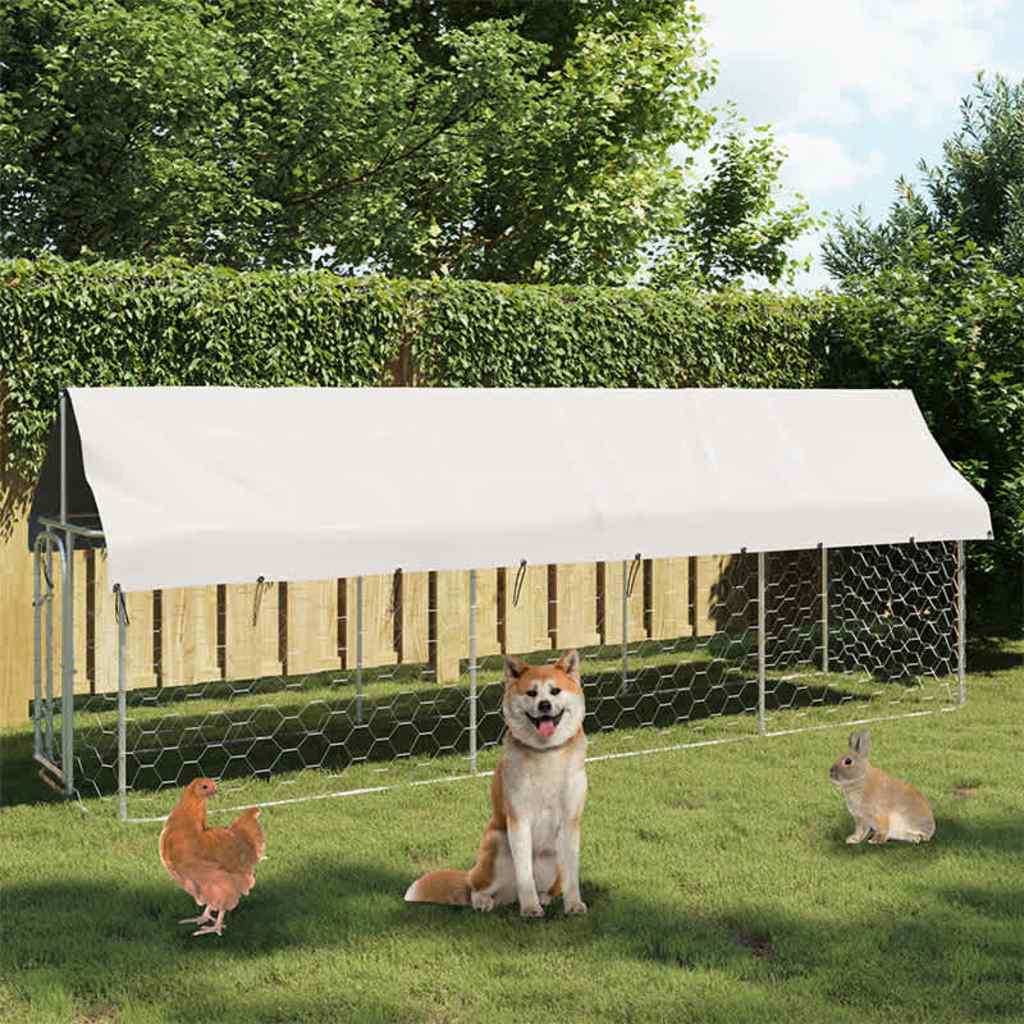 Vidaxl psí chovatelská stanice pro venku se střechou 400x100x150 cm