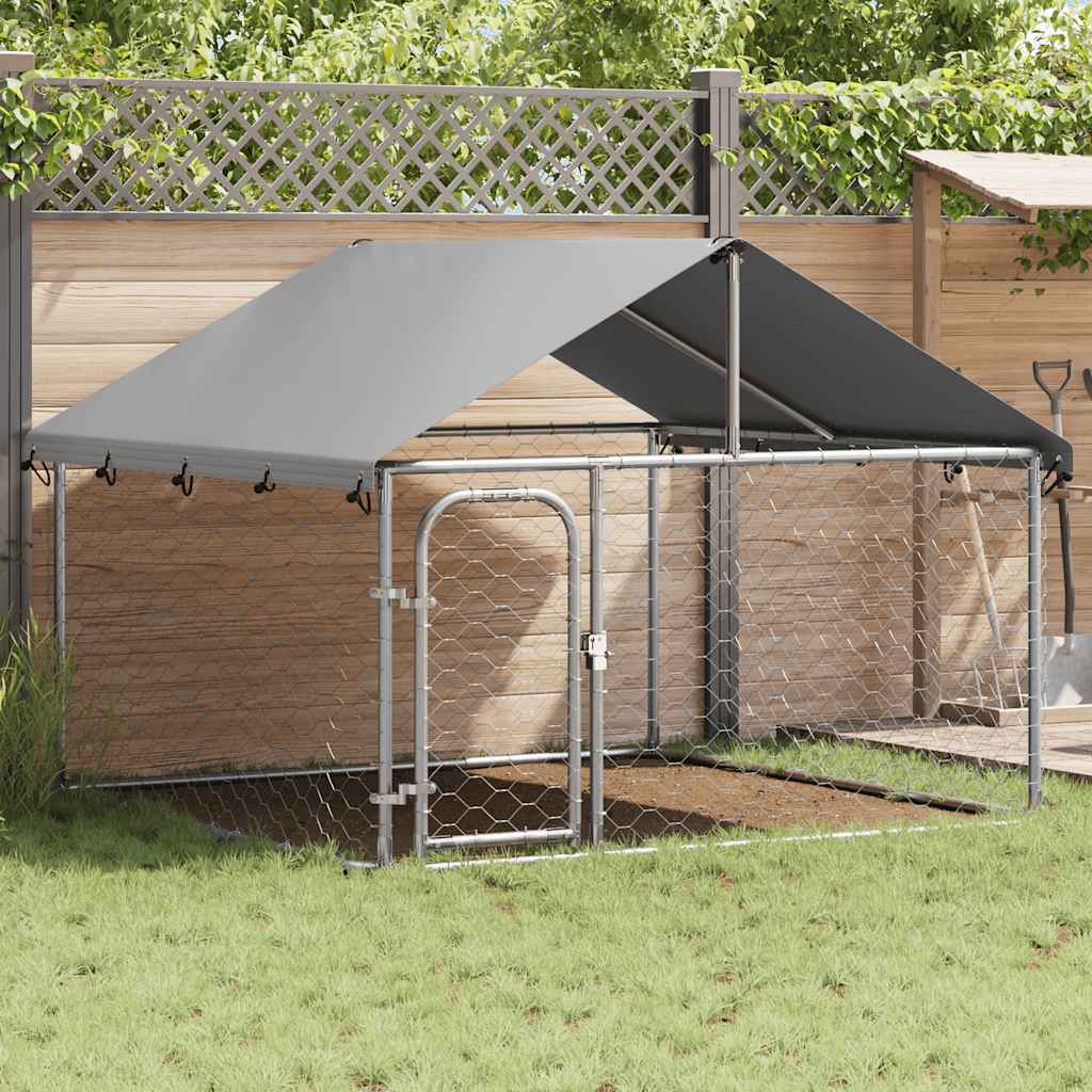Vidaxl Chienne Kennel pour l'extérieur avec toit 200x200x150 cm