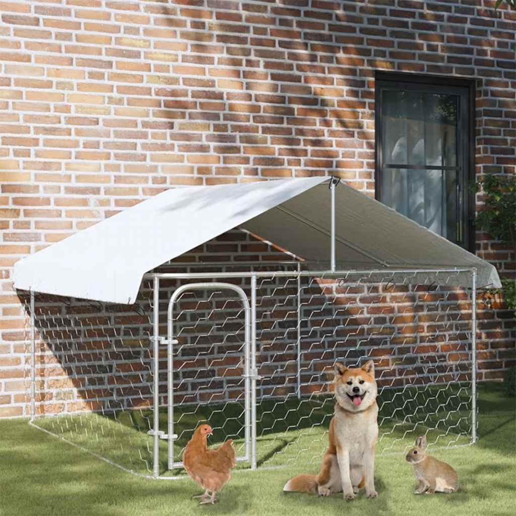 Vidaxl Chienne Kennel pour l'extérieur avec toit 200x200x150 cm