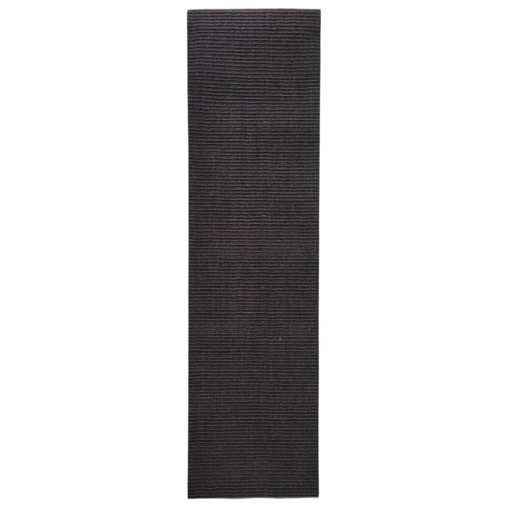 VidaXL Rug 66x250 cm Natural Sisal Black