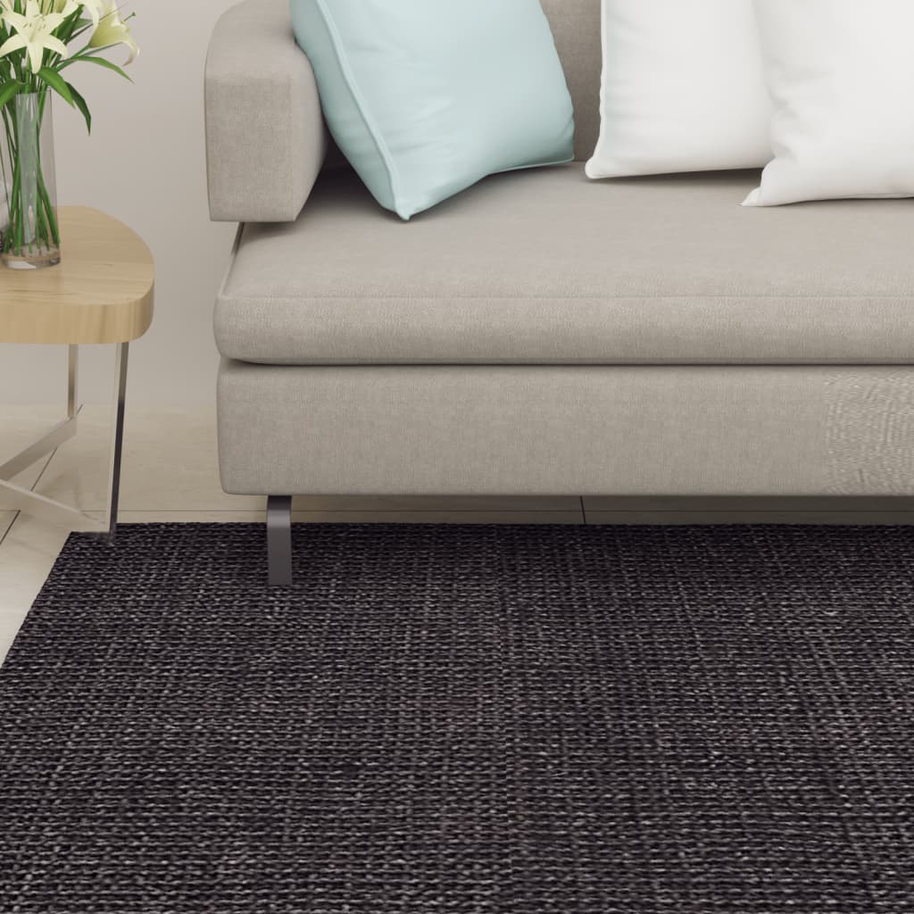 VidaXL Rug 66x250 cm Natural Sisal Black