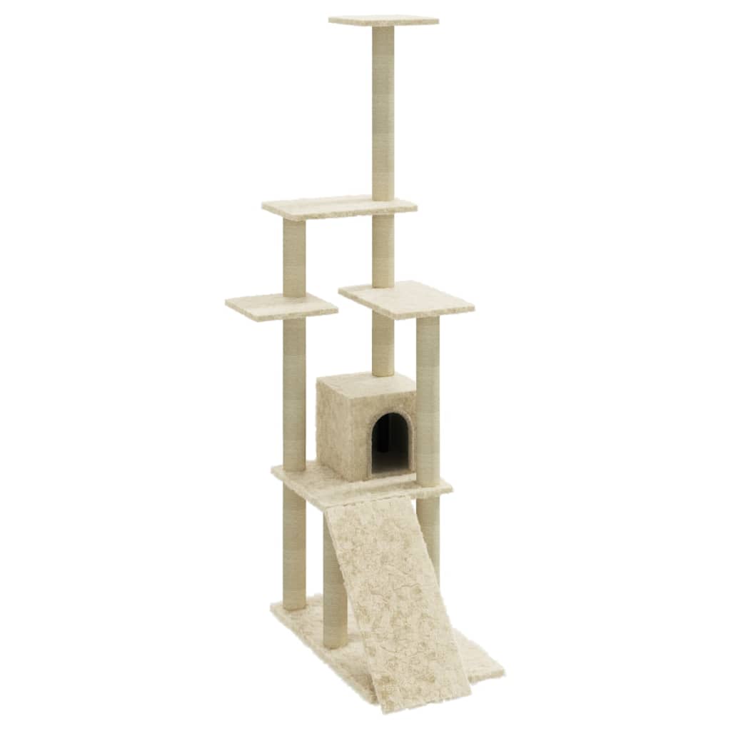 Vidaxl Cat Furniture avec Sisal Scratch Posts 155 cm Crème -Colored