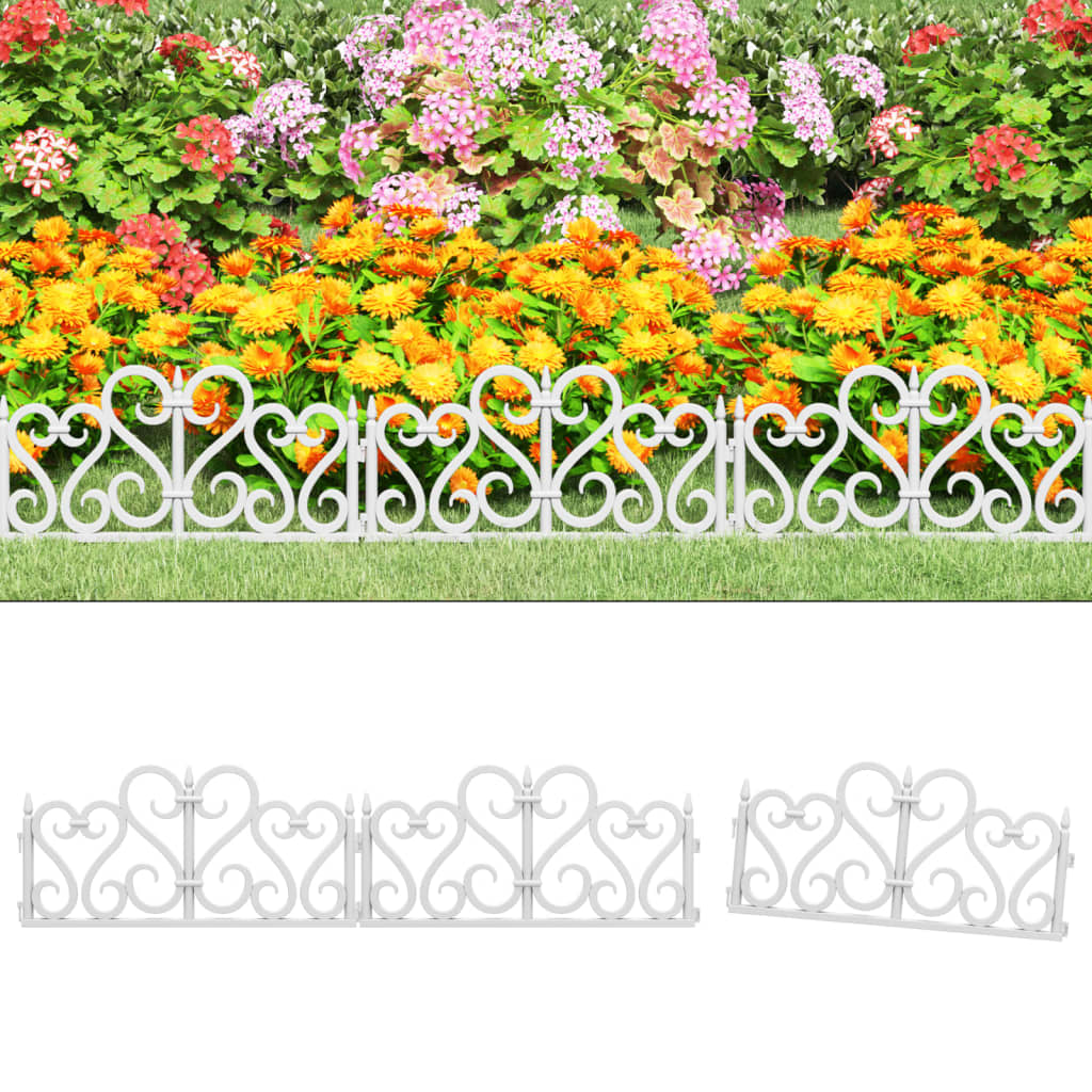 Vidaxl -Gazonkanten 17 St 10 m Polypropen weiß