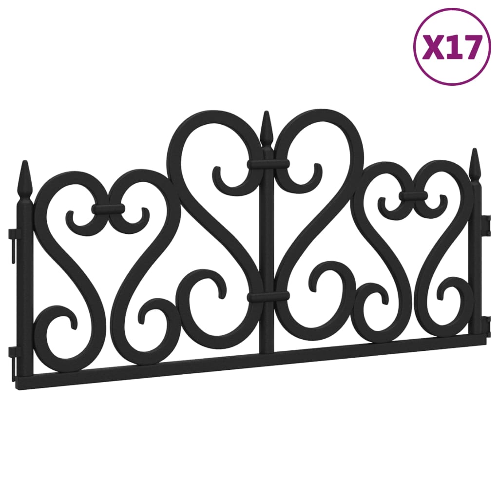 Vidaxl -Gazonkanten 17 St 10 m Polypropen Schwarz