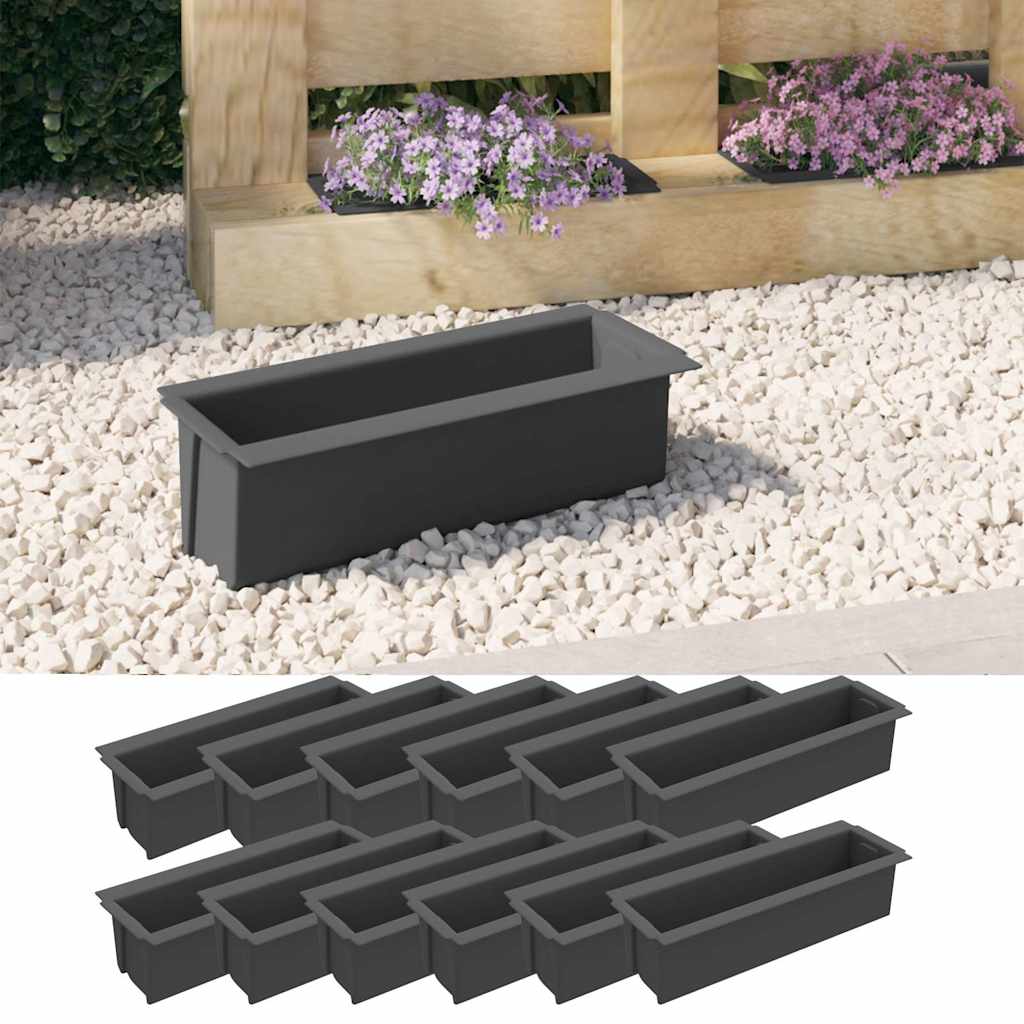 Vidaxl Flower Boxes per pallet euro 12 ST 36x13.5x9,5 cm pp grigio