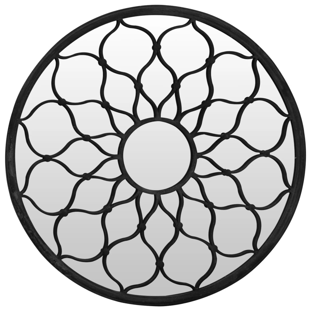 Vidaxl garden mirror around 60x3 cm iron black