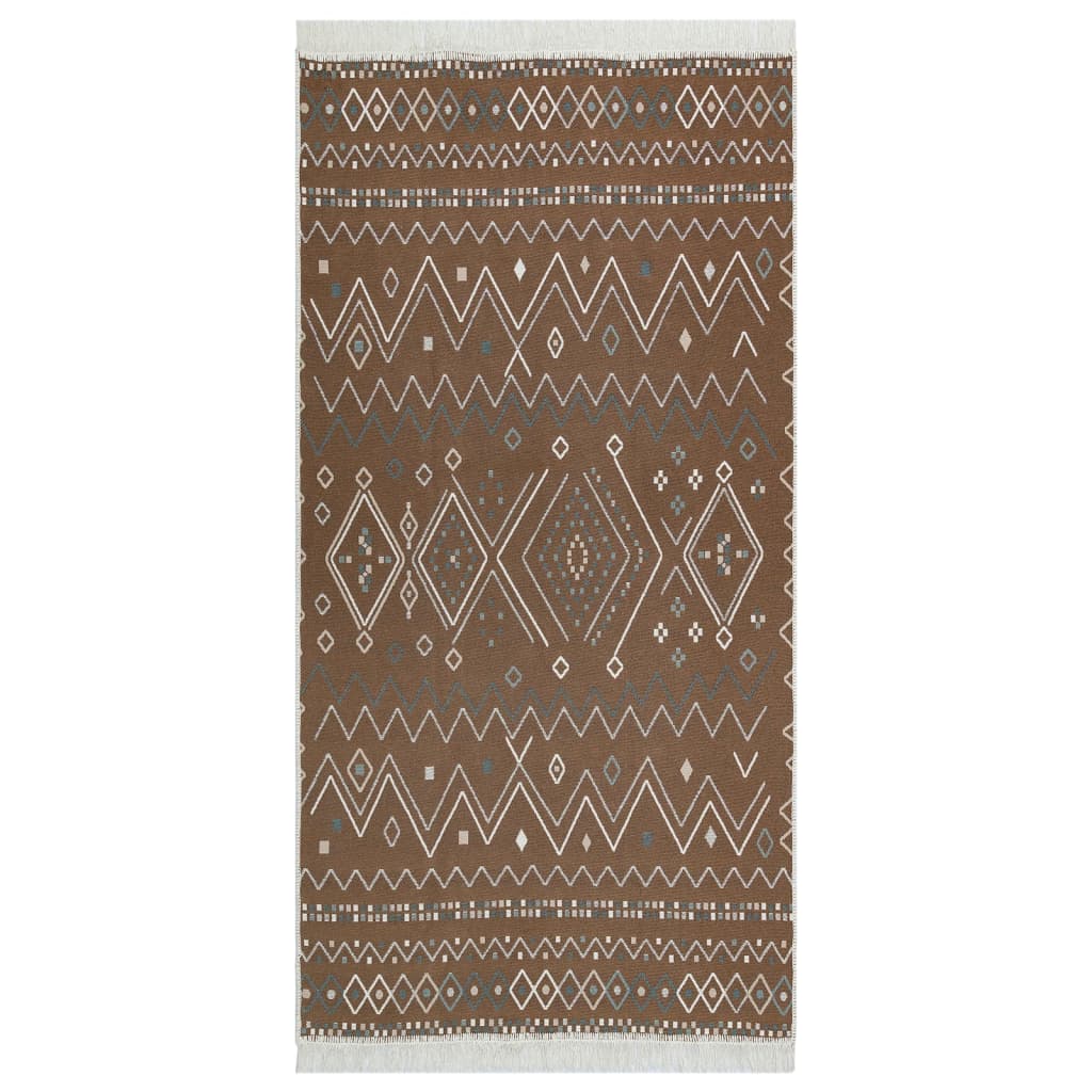 Vidaxl Rug 120x180 cm bomulds beige og blå