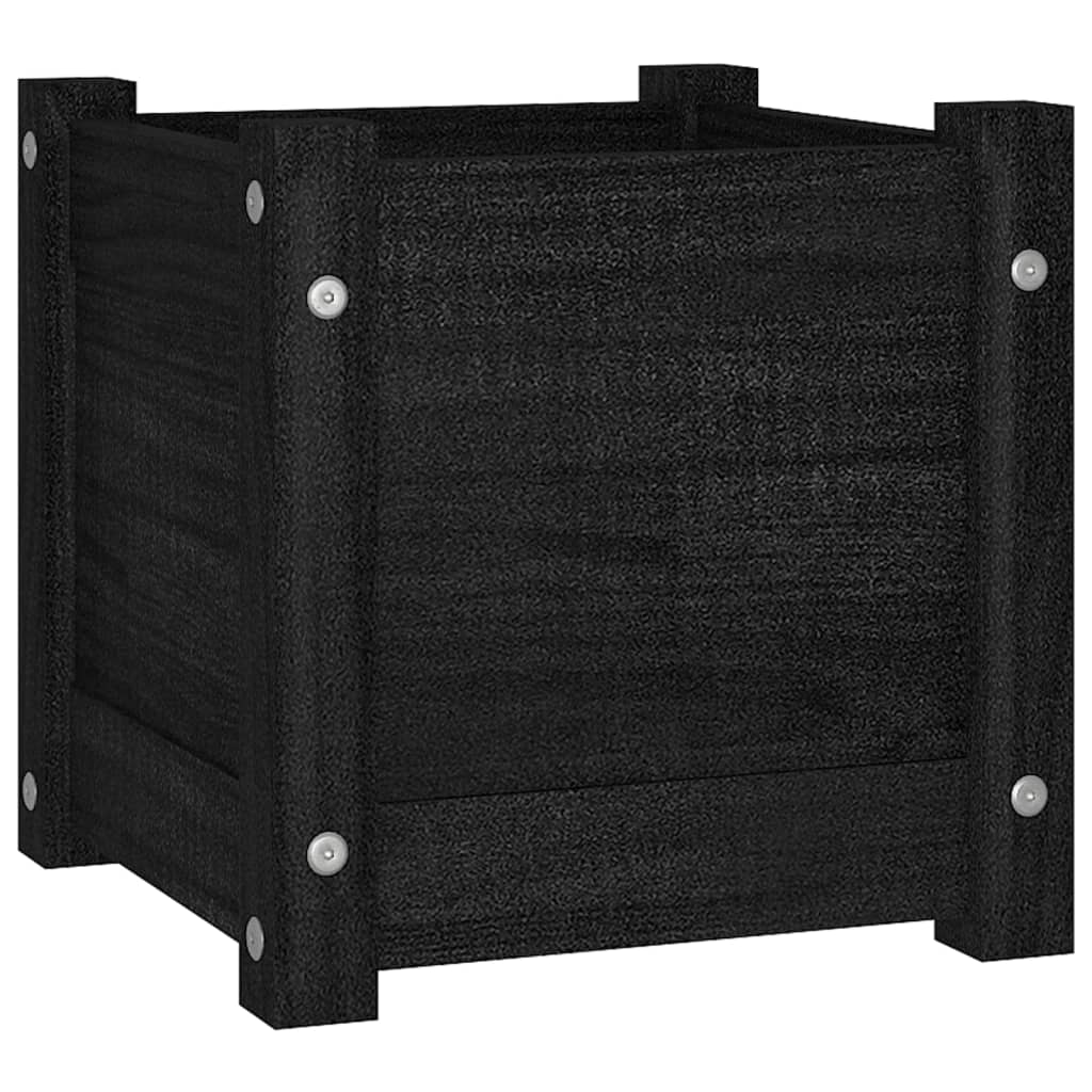 Casella di pianificazione Vidaxl 31x31x31 cm Pino solido nero