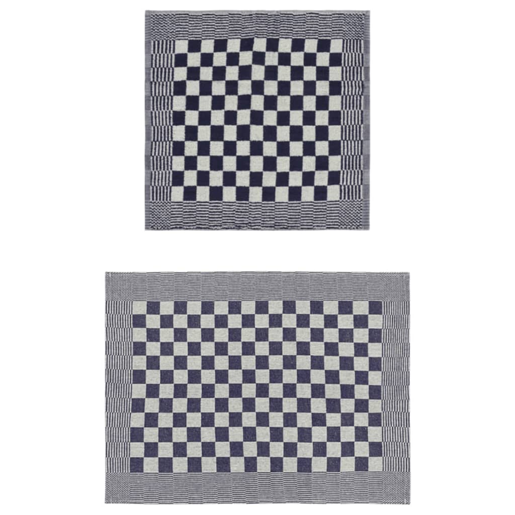 Vidaxl 10-piece kitchen towel set cotton blue and white