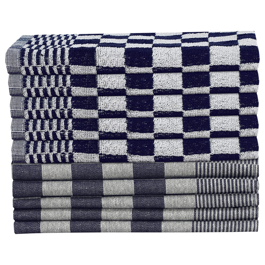 Vidaxl 20-piece kitchen towel set cotton blue and white