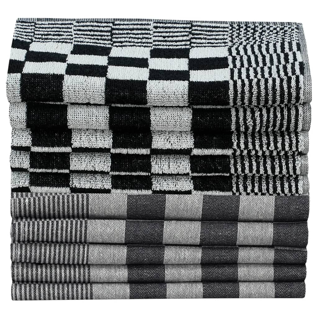 Vidaxl 50-piece kitchen towel set cotton black and white