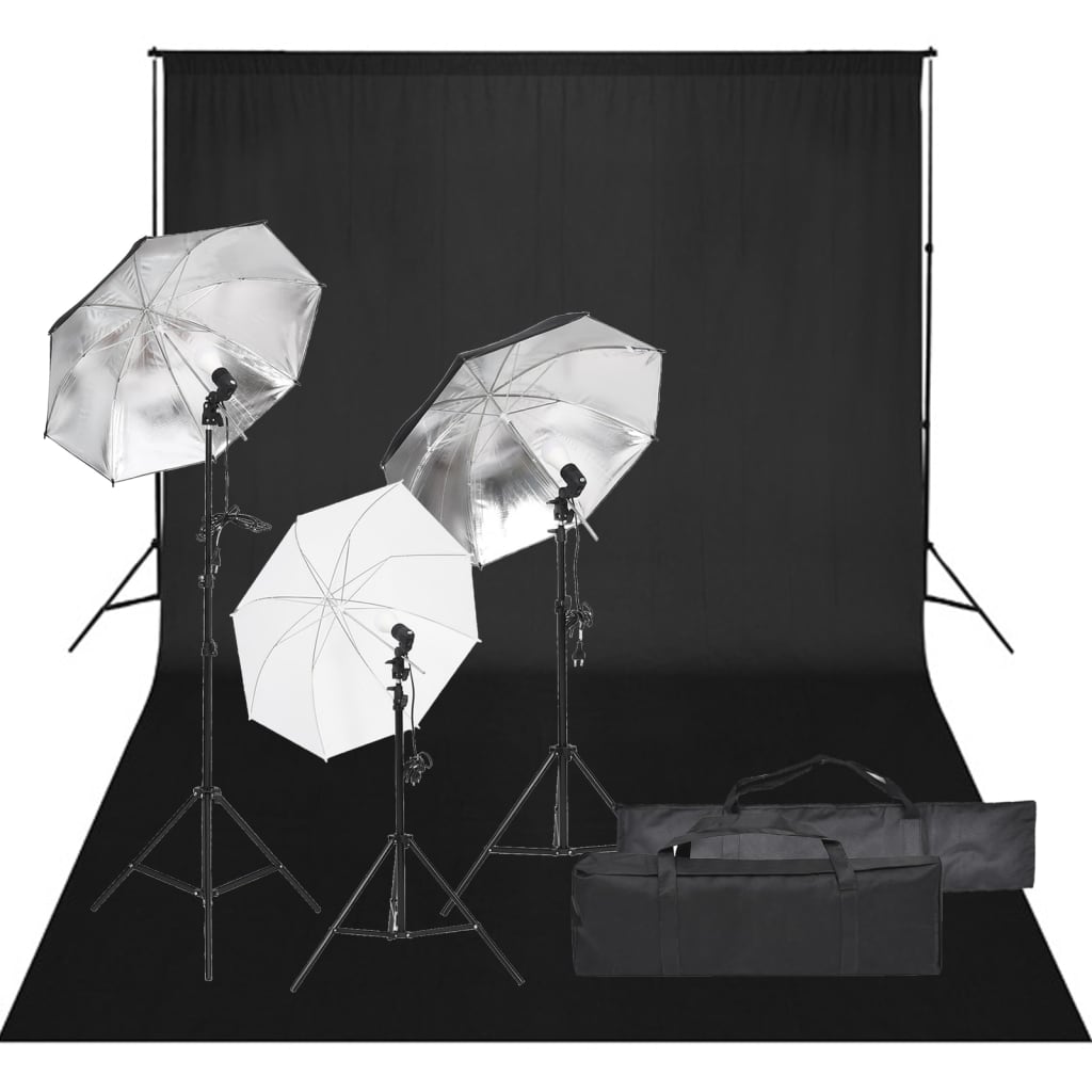 Vidaxl foto studio komplet z osvetlitvijo in ozadjem